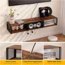 49" Floating TV Stand, Floating TV Stand Wall Mounted, Entertainment Center and TV Console Shelf with Open Storage Cabinet for Living Room, Bedroom