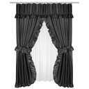 Better Home Ruffled Double Swag Shower Curtain, 70"x72", Black