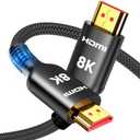 Highwings 8K HDMI Cable 12FT, 48Gbps Ultra High Speed HDMI Cable Braided Cord-4K@120Hz 8K@60Hz, DTS:X, HDCP 2.2&2.3, HDR 10 Compatible with Roku TV/PS5/HDTV/Blu-ray