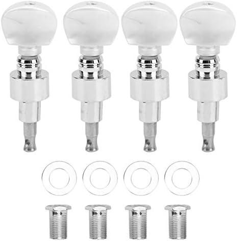 4 String Banjo Tuning Pegs, 4Pcs Banjo Geared Machine Anti- Zinc Alloy Banjo Keys Machine Heads with Pearl Buttons, Banjo Tuning Machines (Silver)