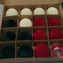 15 Pcs Velvet Christmas Ball Ornaments 3.15 Inch Flocked Christmas Tree Decorations with 10 Yards Velvet Ribbon Red Green Cream Shatterproof Xmas Baubles for Tree Holiday Decor