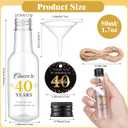 Funnymoom 50 Sets 40th Birthday Party Favors for Guests Include 1.7 oz Mini Liquor Bottles and Thank You Cards Cheers to 40 Years Alcohol Shot Bottles with 5 Funnel for Birthday Anniversary Favors