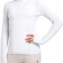 FitsT4 Sports Girls Long Sleeves Shirts Thumbhole English Horse Riding Shirt UPF50 Quick Dry Kids Equestrain Half Zip Jacket (X-Small, White)