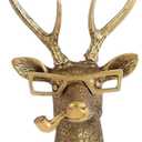 Gold Animal Head Wall Decor Wall Sculpture Home Decor Statue for Living Room Office Bedroom Modern Decor for Men Women Deer