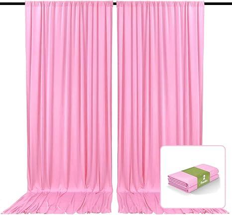 2 Panels Beige Backdrop Curtain, 10 x 7 Feet Background Curtains for Parties, Weddings, Baby Showers, Bachelorette Halloween, Christmas Birthday Party Photoshoot Backdrop Curtains Decorations