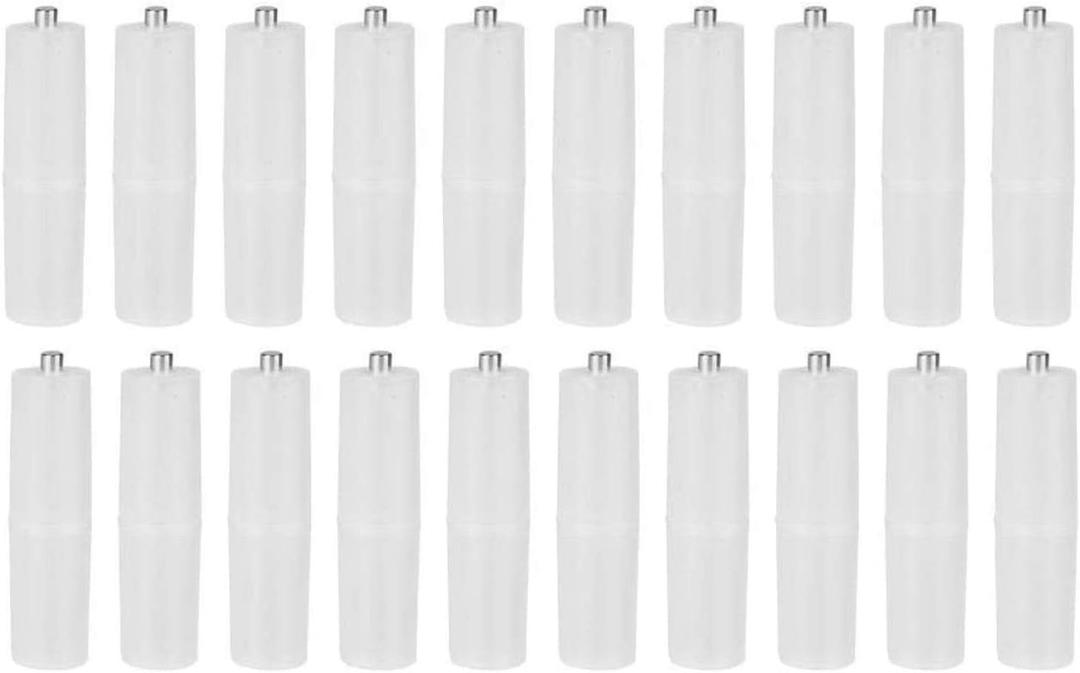 AAA to AA Battery Adapter Battery Converter Cases Holder Shell for AAA Battery with Metal Contacts on Bottom(Clear Color,Pack of 20)