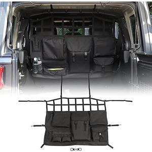 JeCar for Wrangler Rear Seat Divider Pet Net Dog Barrier Trunk Cargo Organizer Storage Accessories for 20072024 Jeep Wrangler JK JL (4Door Only)