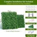 28Pcs Artificial Grass Wall Panels 10" x 10" Faux Boxwood Green Wall UV Resistant Privacy Screen 19.44 Sq Ft with Full Installation Kit for Indoor Outdoor Garden Fence Party Decor