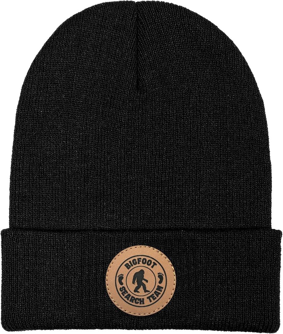Bigfoot Beanie with Embroidery Sasquatch Beanie Hat for Men Women Big Foot Hats Gifts for Dad Knit Hat Warm Winter