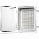 QILIPSU Waterproof Junction Box IP67 Outdoor Plastic Electrical Project Enclosure Weatherproof with Mounting Plate, Wall Brackets, Hinged Clear Cover 16.1"x12.2"x7.1" CC
