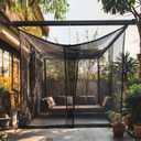 Mosquito Net for Patio 13 x 10 FT | Very Large Sizes & Fabric Designed for Outdoors | Insect House Screen Netting for Gazebo, Porch & Garden Terrace | Black Outside Canopy Bug Protection