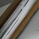 UNISHADES no Drill Cordless Roman Shades for Windows, 33" W × 64" H - 100% Blackout - Linen - Mist White