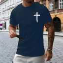 Christian Shirts for Men The Way The Truth The Life Faith T-Shirt Jesus Cross Casual Crew Neck Short Sleeve Tops