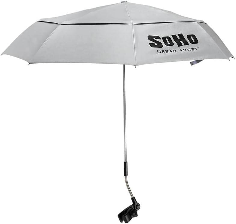 Soho Urban Artist UV Sunscreen Umbrella - Blocks UV Rays & Waterproof - A Safer Environment for Outdoor Painting, Artists, & Crafts - Single