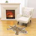 Brown Leopard Bath Mat for Bathroom, Funny Cheetah Print Cute Cartoon Bathroom Rugs Non Slip Animal Shaped Absorbent Bathtub Mat Plush Shower Door Mat Decor 39.3x25.5 Inch
