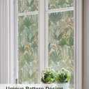 2 x Window Film, Green Leaf Pattern, Frosted Textured Masking Protective, Heat Control Sun Blocking Glass Window Film for Bathroom Front Door 17.3" x 78.7"