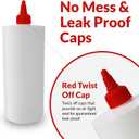 Reli. Plastic Squeeze Bottles, 24 oz. | 8 Pack | Condiment Squeeze Bottles for Sauces | White w/Red Twist Cap | Large 24 Ounce | Use for Condiments, Olive Oil, Liquids