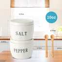 2 Pack Salt and Pepper Bowls Set, Ceramic Salt and Pepper Containers with Lid and Spoon, White Salt Pepper Holder Set, Salt Box Dish with Lid