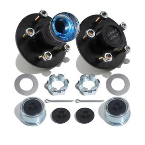 2Sets 3500Lb Trailer Idler Hub Kits 5 Bolt 4.5, Trailer Idler 5 Lug Hub Kits Pre-Installed and Lubricated for 3500 lbs 1-1/16'' to 1-3/8'' #84 Spindle Tapered Axle