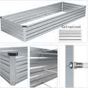 10x3x1FT(2PCS) Galvanized Raised Garden Bed Kit Metal Planter Boxes,Large Outdoor Planters Garden for Planting Vegetables,Flowers,Herbs -Silver