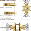 Antique Crystal Door Knobs Interior, Passage Hall and Closet Door Knobs, Satin Brass
