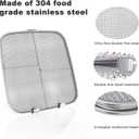 Square Stainless Steel Air Fryer Splatter Shield for Ninja Foodi AG300, AG300C,AG301C, AG302, AG400 Fryer Accessories.