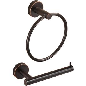 WINCASE Toilet Paper Holder Towel Holder, Oil Rubbed Bronze Bathroom Hardware Set, Hand Towel Ring Toilet Paper Roll Holder Wall Mount, Rustic Farmhouse Rustproof Stainless Steel Bathroom Accessories