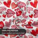 Valentines Day Round Tablecloth 60 Inch Red Heart Table Cloth Water Resistant Washable Polyester Valentine's Day Table Cover for Kitchen Dining Table Party Decor