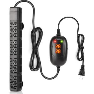 HiTauing Aquarium Heater, 50W/100W/200W/300W/500W Submersible Fish Tank Heater with Over-Temperature Protection and Automatic Power-Off When Leaving Water for Saltwater and Freshwater