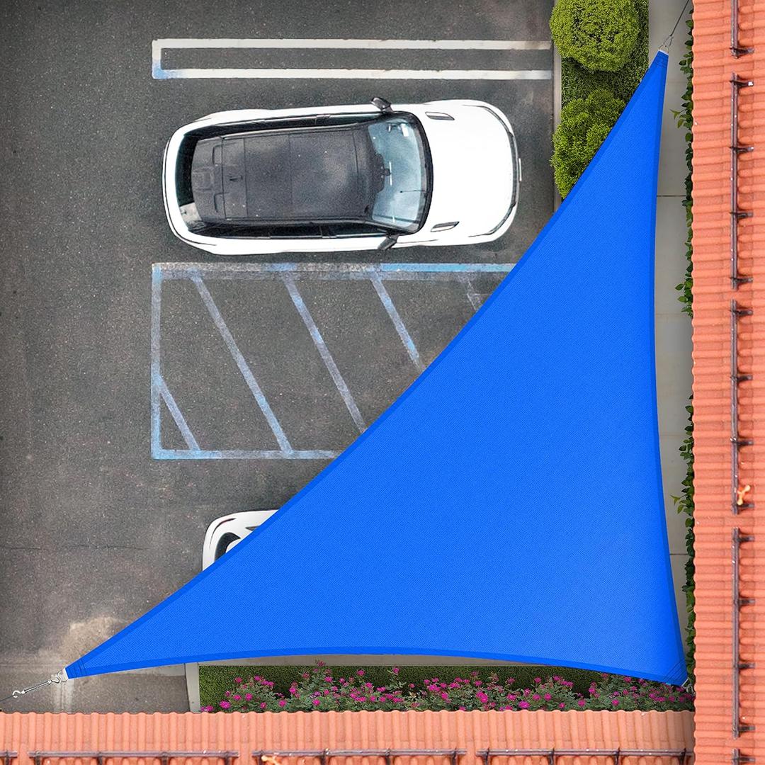 Royal Shade 16' x 16' x 22.6' Blue Right Triangle Sun Shade Sail Canopy Outdoor Patio Fabric Screen Awning RSTAPRT16 - UPF50+ 95% UV Blockage, Heavy Duty, Water & Air Permeable (We Make Custom Size)