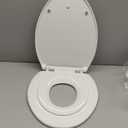 1M Family Toilet Seat, Patented Slow Close & Quick Releasing Technology, Anti-Wiggling, Easy to Install and Clean, Standard Elongated with Toddler Seat Built In (1 Piece)