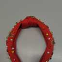 boderier Christmas Headbands for Women Beaded Christmas Tree Headband Crystal Wide Knotted Headband Xmas Holiday Party Hair Accessories Gifts (Red-Beaded Tree)