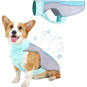 Dog Cooling Vest for Summer, Breathable Mesh Cooling Shirt Jacket for Dogs Summer Heat Relief, Lightweight Cooling Dog Harness Pet Cooler Suit for Outdoor Hiking Walking Hot Weather(Blue XL)