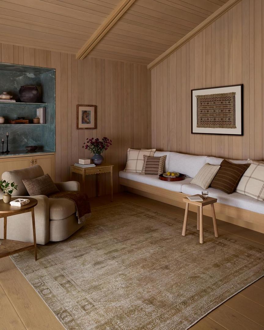 Loloi Amber Lewis Cambria Collection CBR-04 Natural/Jade 2'-0" x 5'-0" Accent Rug Jute, Neutral, Vintage Style, Antique Tone, Living, Bedroom, Dining, Carpet