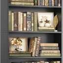 FOTOSOK 6-Tier Open Bookcase and Bookshelf, Freestanding Display Storage Shelves Tall Bookcase for Bedroom, Living Room and Office, Black