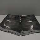 luvamia Women's Ripped High Waisted Denim Shorts Stretchy Cuffed Hem Jean Shorts, Size XL