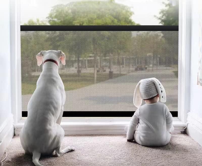 70"x 28" Dog Gate No Drilling Baby Gate Safety Guard Pet Gate Retractable Mesh Puppy Gate with Support Bars&Adhesive Hook Foldable Dog Fence for Indoor Outdoor Doorways Staircases Doorways Hallways