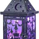 DECORKEY Halloween Decorations Indoor, 15" Decorative Haunted House Candle Lantern with 78" LED Lights(8 Modes), Hanging Spooky Halloween Lanterns for Outdoor Home Room Door Party Decor