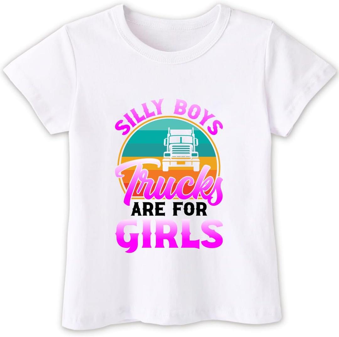 Habudda Toddler Boy Shirts Car T-Shirt for Boys Truck Graphic Tees Little Kids Summer Short Sleeve Cotton Tops 2T 3T 4T-8Y (White)