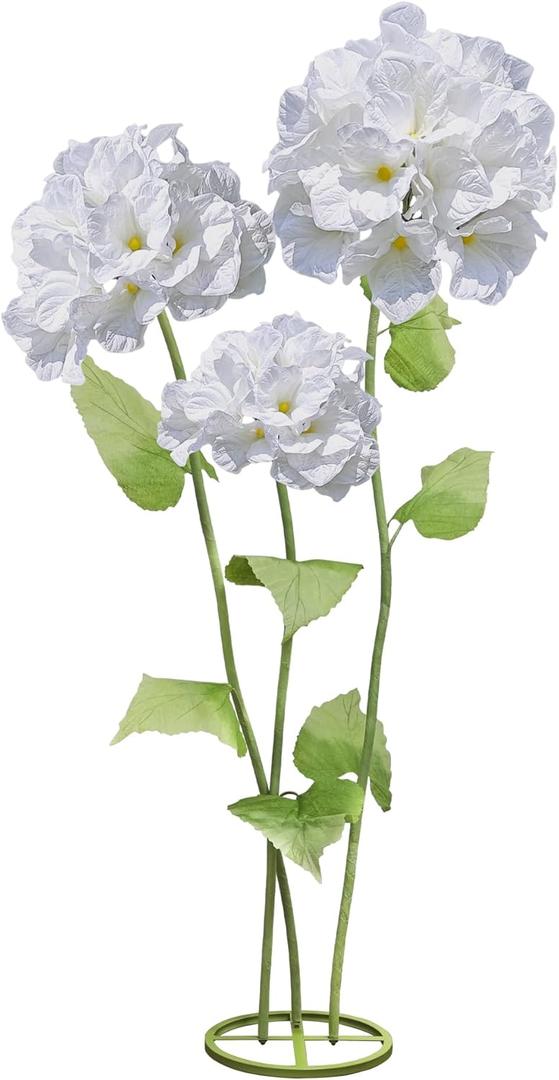 3Pcs Hydrangea Artificial Flower Decorations, Giant Flowers Wedding Decorations for Reception for Baby Shower Birthday Christmas Party Banquet Backdrop Shop Window Display Props (White)