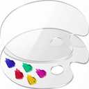 Large Acrylic Paint Palette 2pcs 15.7 x 11.8 Inches, Clear Oval-Shaped Non-Stick Acrylic Oil Paint Mixing Tray, Comfortable to Hold & Easy to Clean, for DIY Art Painting Plate (Big Size)