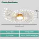 ziidoo Modern Ceiling Light, 42+1 Lights Metal Firework Designed Chic Led Lighting Fixture for Farmhouse Kitchen Dining Room Bedroom Hallway Living Room (Gold and Dark Gold), 43