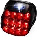 Smoked LED Tail Light, Motorcycle Rear Layback Brake Taillights for Harley Road King, Softail, Street Glide, Sportster and Touring