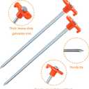 Yesland 20 Pack Tent Stake Heavy Duty, 10 Inch Non-Rust Metal Tent Pegs Ground Yard Stake Tent Spikes for Camping Patio, Garden, Canopies, Grassland, Outdoor, Hiking, Orange