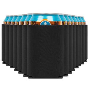 Blank Beer Can Coolers Sleeves (30-Pack) Soft Insulated Beer Can Cooler Sleeves - HTV Friendly Plain Black Can Sleeves for Soda, Beer & Water Bottles - Blanks for Vinyl Projects Wedding Favors & Gifts