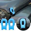Voodonala for Jeep JL ABS Hood Latches Engine Buckle Bonnet Fastener Engine Cover Decor Trim Protction Cover for 2018-2025+ Jeep Wrangler JL JLU Gladiator JT Exterior Accessories Blue 2pcs