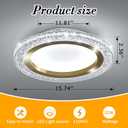 UOFUS Gold LED Flush Mount Ceiling Light 15.7inch Modern Round Ceiling Light Fixture 6400K Super Bright Circle Ceiling Lamp for Bathroom Kitchen Bedroom Living Room Entryway Hallway Stairwell, 15.74inch