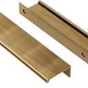 Peaha 10 Pack Kitchen Cabinet Handles 5 inch Champagne Bronze Pulls for Dresser Drawers Door Edge Finger Pull Hardware (Hole Centers:5-1/16in(128mm))