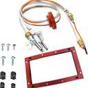 SP20075, SP20305A Pilot and Igniter Assembly Replacement Kit Compatible with GE, Richmond, Rud, Rheem Natural Gas Water Heater Parts, Includes Pilot Assembly, Burner Door Gasket, Screws, Clips