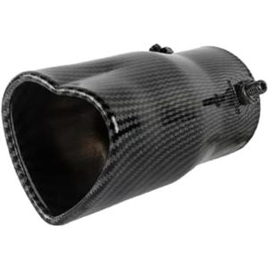 Car Exhaust Tip 2.5 inch Inlet, Universal Car Exhaust Pipe Modification Tail Throat Tail Pipe Stainless Steel Muffler Tip, Adjustable Heart Shaped Car Thickened Pipe (Straight,Carbon Fiber)
